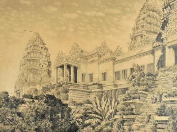 View of the Temple of Angkor-Vat, Cambodia