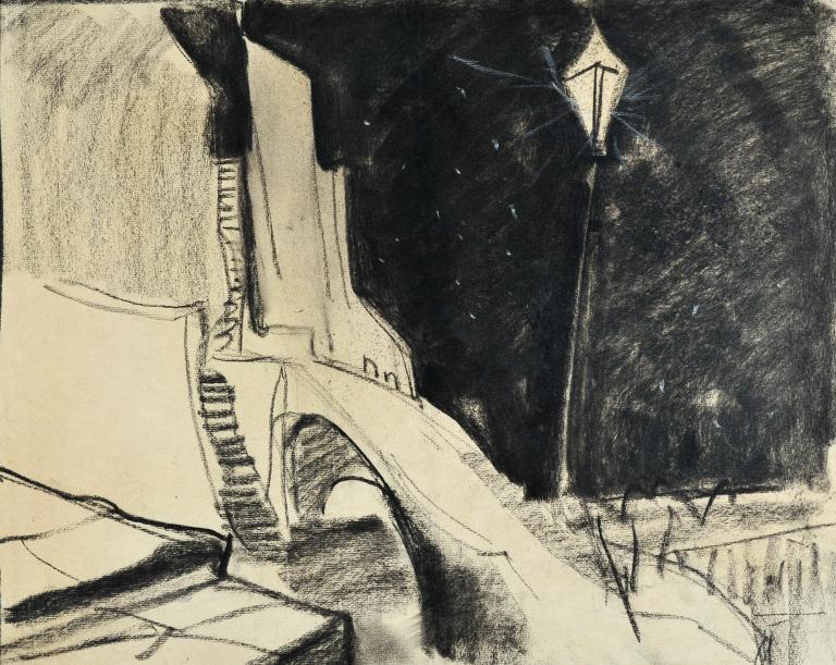 Projet de décor pour le film Raskolnikov (1923) de Robert Wiene
