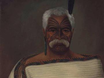 Portrait of the chief Maori Paurini Te Whiti, Rangatira-o-Nagatingarengare