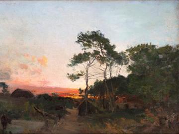Sunset on the Fontainebleau forest