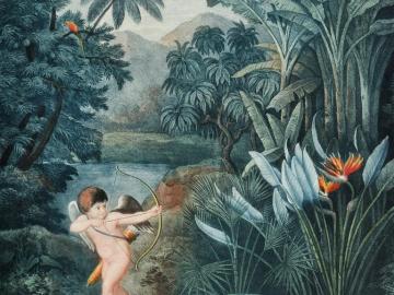 Cupidon inspirant l'Amour aux plantes