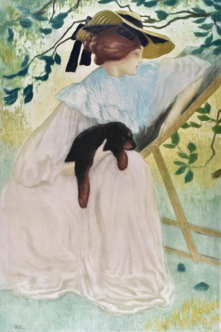 Marguerite with a puppy