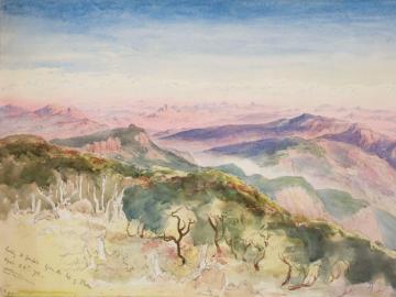 Vue du Gampola depuis le sommet du Mont Pedro (Ceylan)