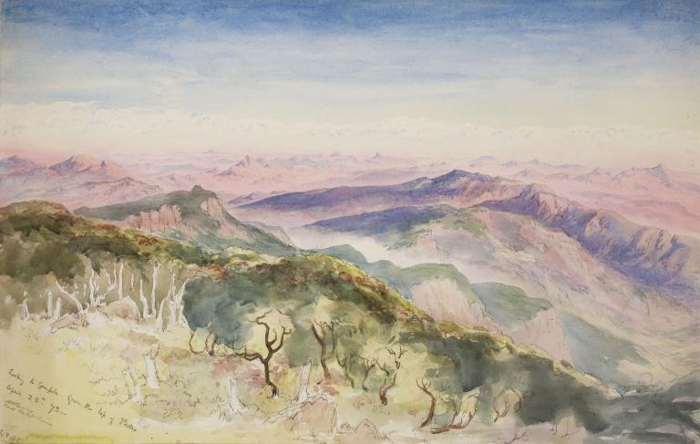 Vue du Gampola depuis le sommet du Mont Pedro (Ceylan)