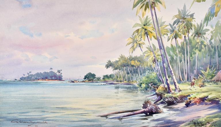 Coconut Palms by the lagoon, Papeari, Tahiti