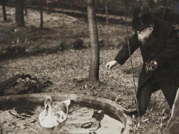 Portrait of Auguste Rodin near a pond in Meudon