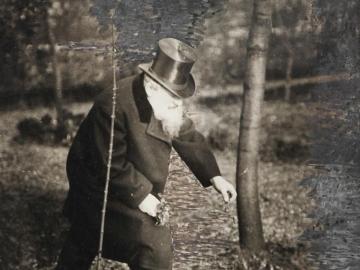 Portrait of Auguste Rodin near a pond in Meudon