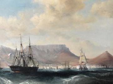 Ships off Cape Town, South Africa