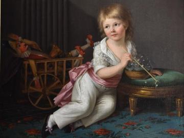 Portrait de Louis Henry Gabiou jouant avec des bulles de savon 