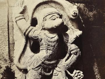 The Hunooman at Beejanuggur,  (le dieu- singe Hanuman)