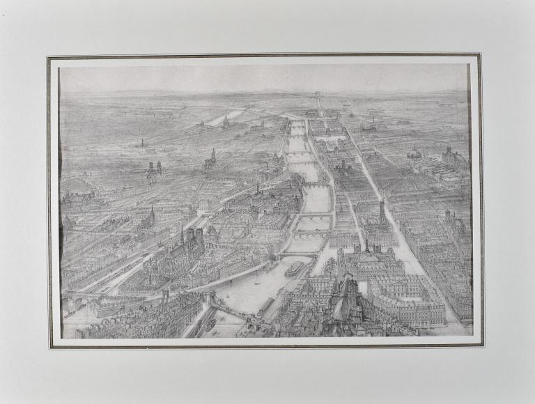 Vue générale de Paris avec l'île de la Cité et Notre Dame