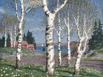 Björkar i vårlandskap (Birches in Spring)