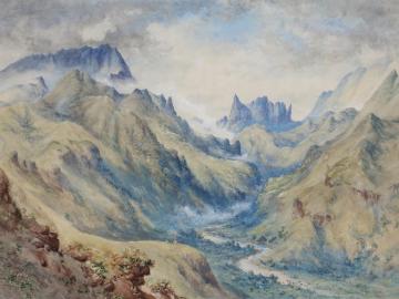 Fautaua Valley, view of Diadème, Aorai, Tahiti