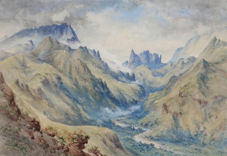 Fautaua Valley, view of Diadème, Aorai, Tahiti