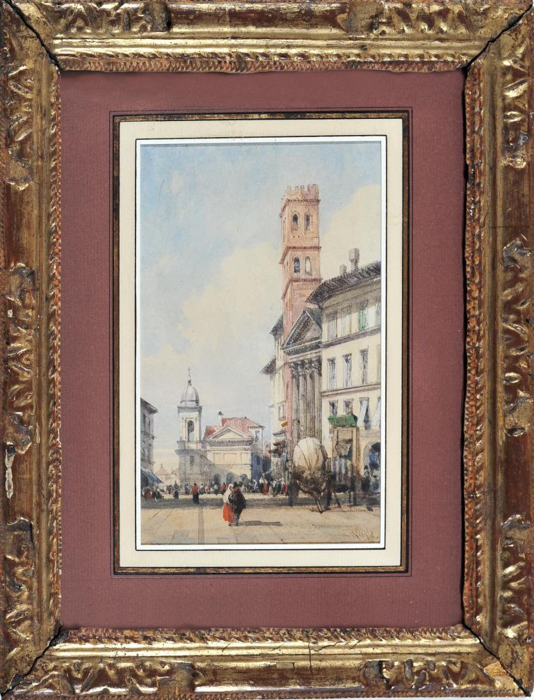 View of Piazza del Comune in Assise, Italy