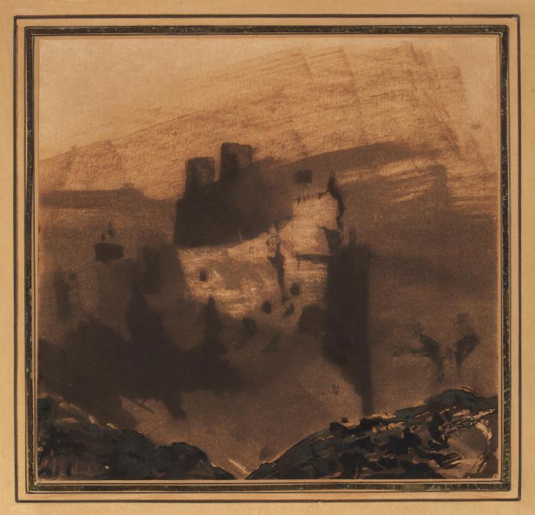 Château médiéval perché sur un piton rocheux