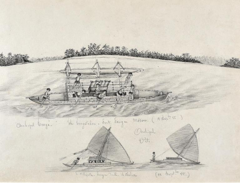 Study of canoe, Tonga and Fiji islands