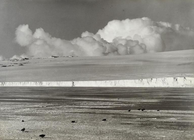 Cumulus cloud rolling up over Barne Glacier